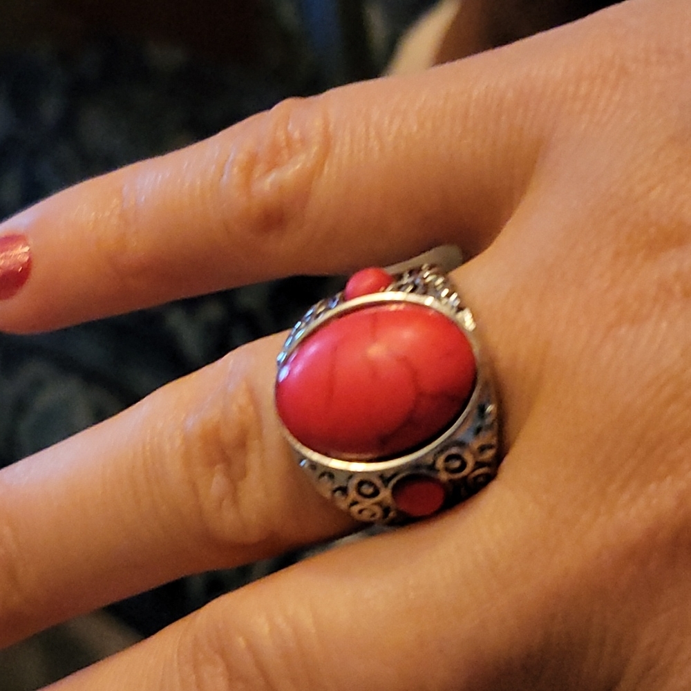 Red Stone Ring - image 1